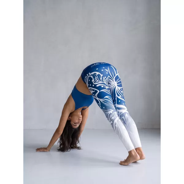  Női hosszú, prémium funkcionális leggings ALTISPORT VOJ/ALW045LEG01 SÖTÉTKÉK/FEHÉR 