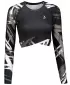 Női prémium, hosszú ujjú funkcionális crop felső ALTISPORT VOJ/ALW039TR04 FEKETE-FEHÉR