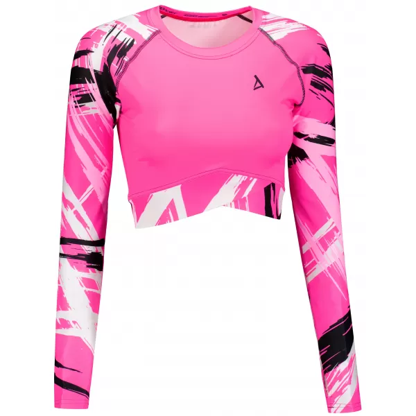  Női prémium, hosszú ujjú funkcionális crop felső ALTISPORT VOJ/ALW039TR04 FLUO RÓZSASZÍN 
