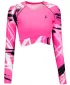 Női prémium, hosszú ujjú funkcionális crop felső ALTISPORT VOJ/ALW039TR04 FLUO RÓZSASZÍN