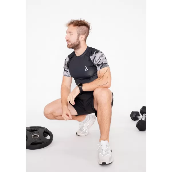  Férfi prémium rövid ujjú funkcionális kompressziós póló ALTISPORT VOJ/ALM038TR04 SZÜRKE 