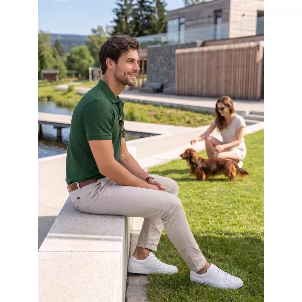  Férfi póló gallérral ALTISPORT NoPrint NP/ALM302 ÜVEG ZÖLD 