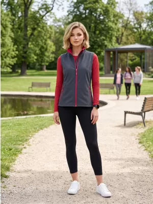 Női softshell mellény ALTISPORT NoPrint NP/ALW7211NJ VASSZÜRKE/PIROS