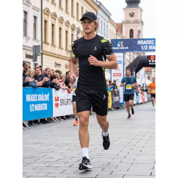  Férfi prémium rövid ujjú funkcionális kompressziós póló ALTISPORT VOJ/ALM039TR04 FEKETE ÉS SÁRGA 