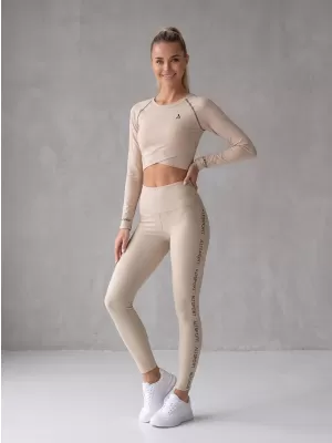 Női prémium, hosszú ujjú funkcionális crop felső ALTISPORT VOJ/ALW000TR04 BARNA