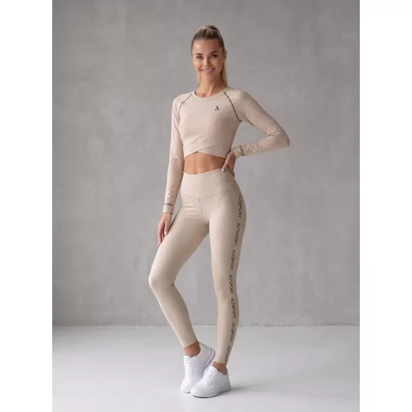  Női prémium, hosszú ujjú funkcionális crop felső ALTISPORT VOJ/ALW000TR04 BARNA 