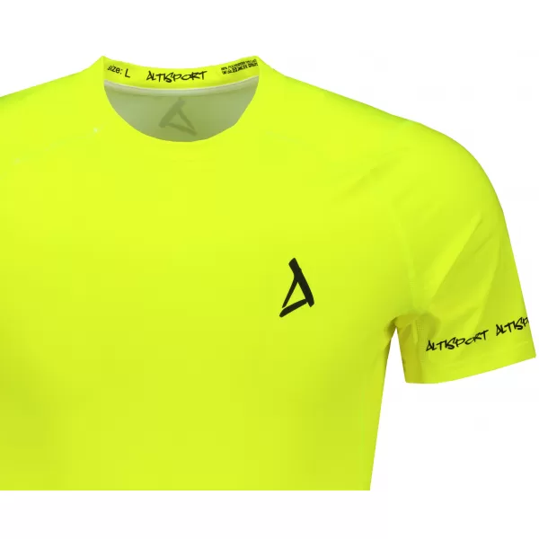  Férfi prémium rövid ujjú funkcionális kompressziós póló ALTISPORT VOJ/ALM000TR04 NEON SÁRGA 