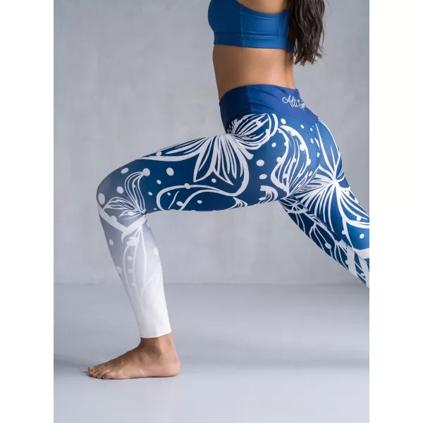  Női hosszú, prémium funkcionális leggings ALTISPORT VOJ/ALW045LEG01 SÖTÉTKÉK/FEHÉR 