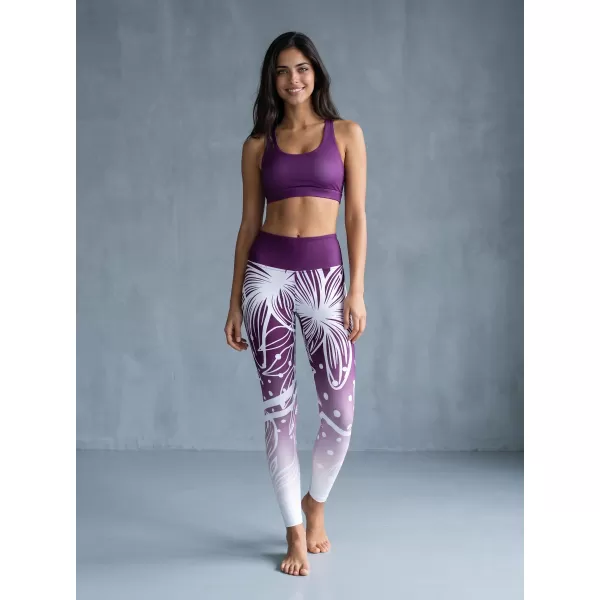  Női hosszú, prémium funkcionális leggings ALTISPORT VOJ/ALW045LEG01 LILA/FEHÉR 