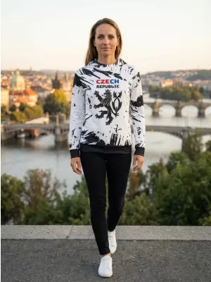 Prémium funkcionális női pulóver ALTISPORT VOJ/ALW036MI01 ABSZTRAKCIÓ FEHÉR