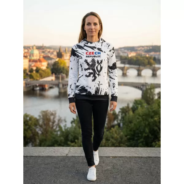  Prémium funkcionális női pulóver ALTISPORT VOJ/ALW036MI01 ABSZTRAKCIÓ FEHÉR 