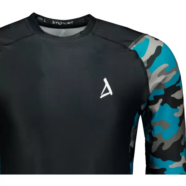  Férfi funkcionális tömörítés T -piró prémium ALTISPORT VOJ/ALM038TR03 KEROZIN/FEKETE 