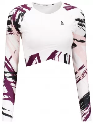 Női prémium, hosszú ujjú funkcionális crop felső ALTISPORT VOJ/ALW039TR04 FEHÉR