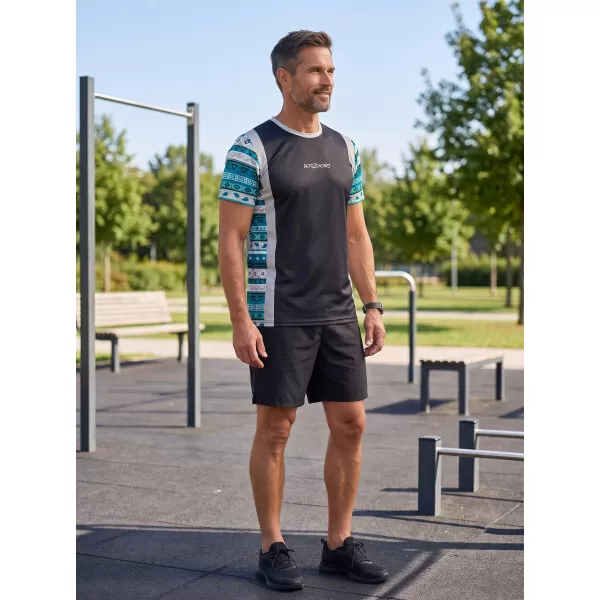  Férfi funkcionális prémium póló ALTISPORT VOJ/ALM043TR01 FEKETE ÉS KÉK 