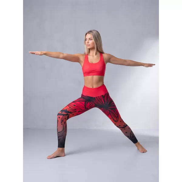  Női hosszú, prémium funkcionális leggings ALTISPORT VOJ/ALW045LEG01 PIROS ÉS FEKETE 