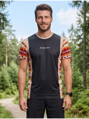 Férfi funkcionális prémium póló ALTISPORT VOJ/ALM043TR01 FEKETE BARNA