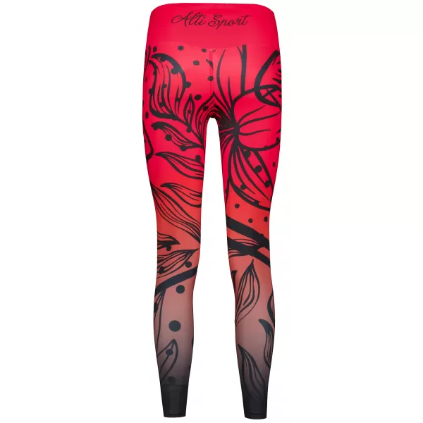  Női hosszú, prémium funkcionális leggings ALTISPORT VOJ/ALW045LEG01 PIROS ÉS FEKETE 