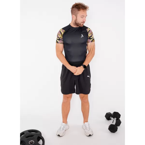  Férfi prémium rövid ujjú funkcionális kompressziós póló ALTISPORT VOJ/ALM038TR04 FEKETE ÉS ZÖLD 