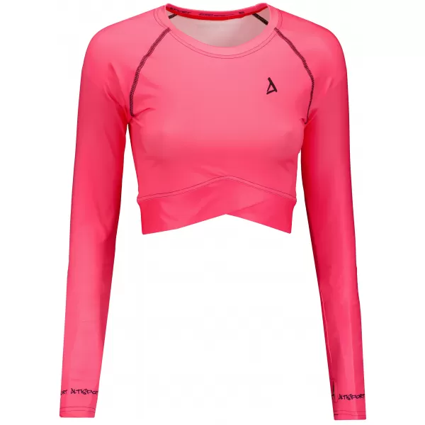  Női prémium, hosszú ujjú funkcionális crop felső ALTISPORT VOJ/ALW000TR04 FLUO RÓZSASZÍN 