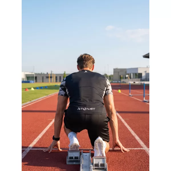  Férfi prémium rövid ujjú funkcionális kompressziós póló ALTISPORT VOJ/ALM038TR04 SZÜRKE 