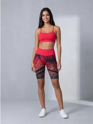 Női prémium funkcionális leggings térd felett ALTISPORT VOJ/ALW045LEG02 PIROS ÉS FEKETE