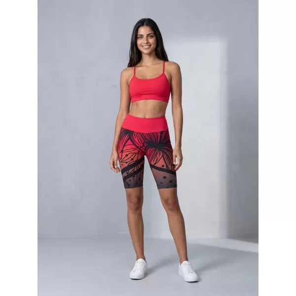  Női prémium funkcionális leggings térd felett ALTISPORT VOJ/ALW045LEG02 PIROS ÉS FEKETE 