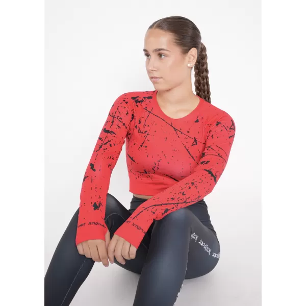  Női prémium, hosszú ujjú funkcionális crop felső ALTISPORT VOJ/ALW034TR04 PIROS 