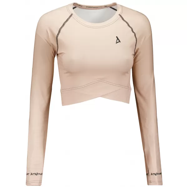  Női prémium, hosszú ujjú funkcionális crop felső ALTISPORT VOJ/ALW000TR04 BARNA 