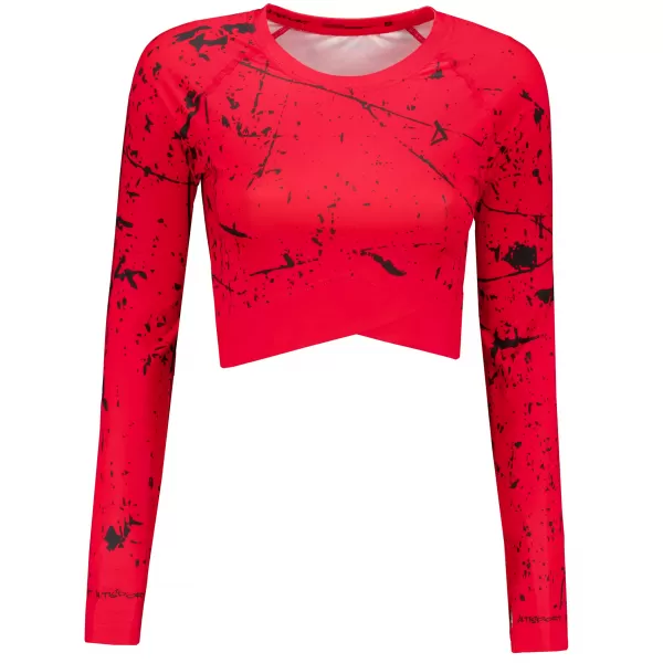  Női prémium, hosszú ujjú funkcionális crop felső ALTISPORT VOJ/ALW034TR04 PIROS 