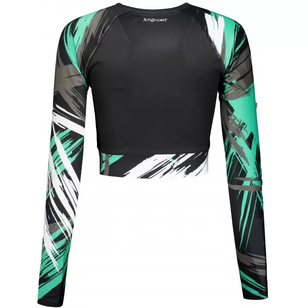  Női prémium, hosszú ujjú funkcionális crop felső ALTISPORT VOJ/ALW039TR04 FEKETE/TÜRKIZ 