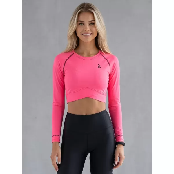  Női prémium, hosszú ujjú funkcionális crop felső ALTISPORT VOJ/ALW000TR04 FLUO RÓZSASZÍN 