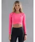 Női prémium, hosszú ujjú funkcionális crop felső ALTISPORT VOJ/ALW000TR04 FLUO RÓZSASZÍN