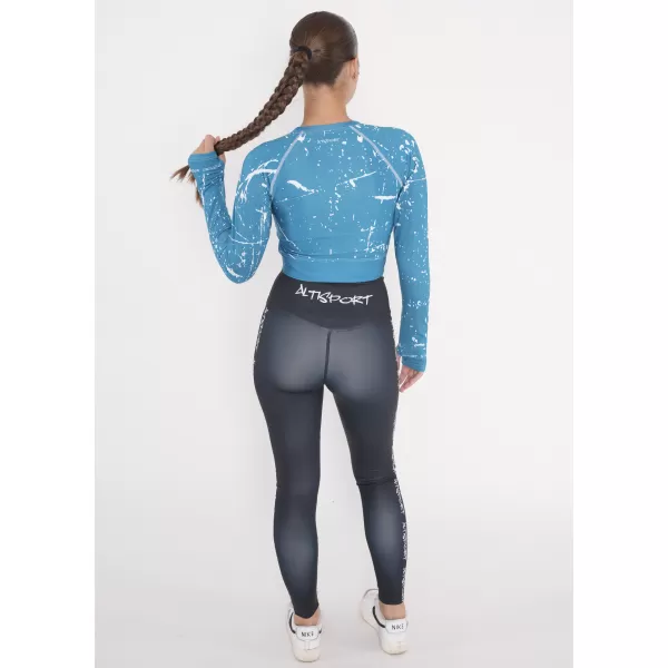  Funkcionális női crop felső, hosszú ujjú prémium minőségű ALTISPORT VOJ/ALW034TR04 SMARAGD 
