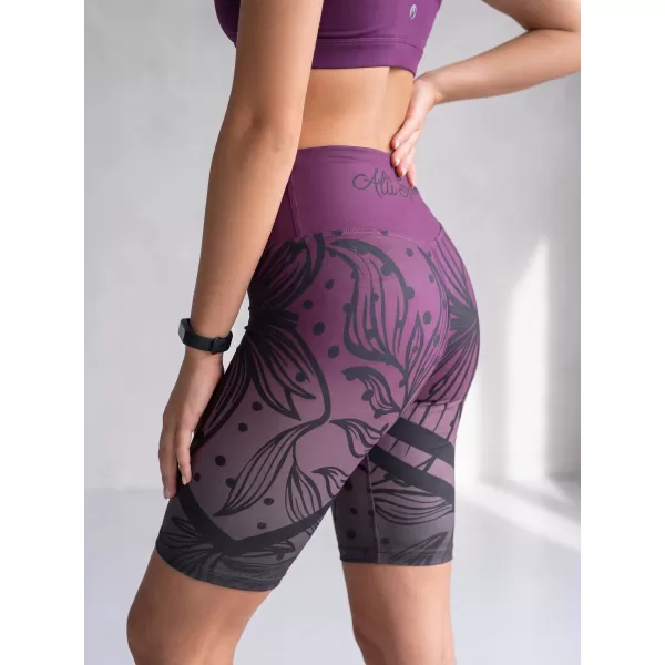  Női prémium funkcionális leggings térd felett ALTISPORT VOJ/ALW045LEG02 LILA/FEKETE 
