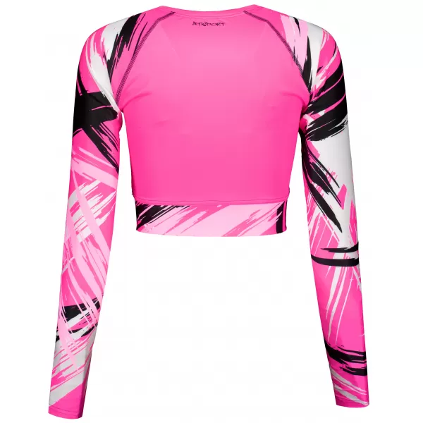  Női prémium, hosszú ujjú funkcionális crop felső ALTISPORT VOJ/ALW039TR04 FLUO RÓZSASZÍN 