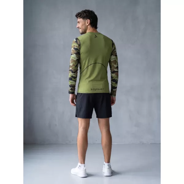  Férfi funkcionális tömörítés T -piró prémium ALTISPORT VOJ/ALM038TR03 ZÖLD/KHAKI 