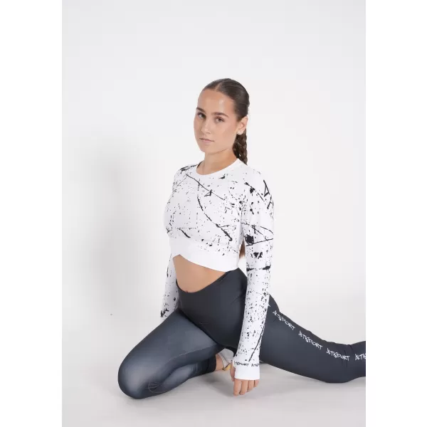  Női prémium, hosszú ujjú funkcionális crop felső ALTISPORT VOJ/ALW034TR04 FEHÉR 