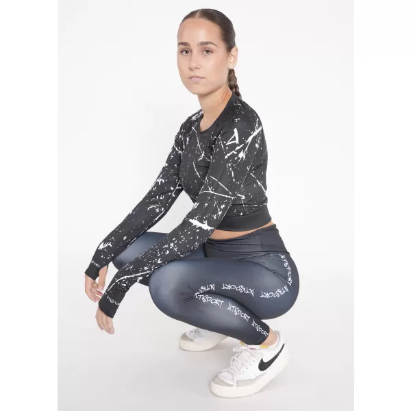  Női prémium, hosszú ujjú funkcionális crop felső ALTISPORT VOJ/ALW034TR04 FEKETE 