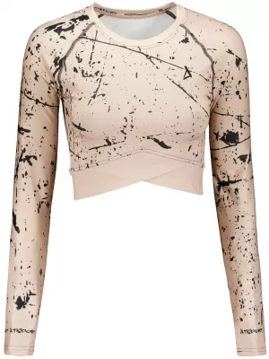 Női prémium, hosszú ujjú funkcionális crop felső ALTISPORT VOJ/ALW034TR04 BARNA