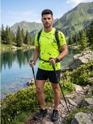 Férfi funkcionális prémium póló ALTISPORT VOJ/ALM034TR01 NEON SÁRGA