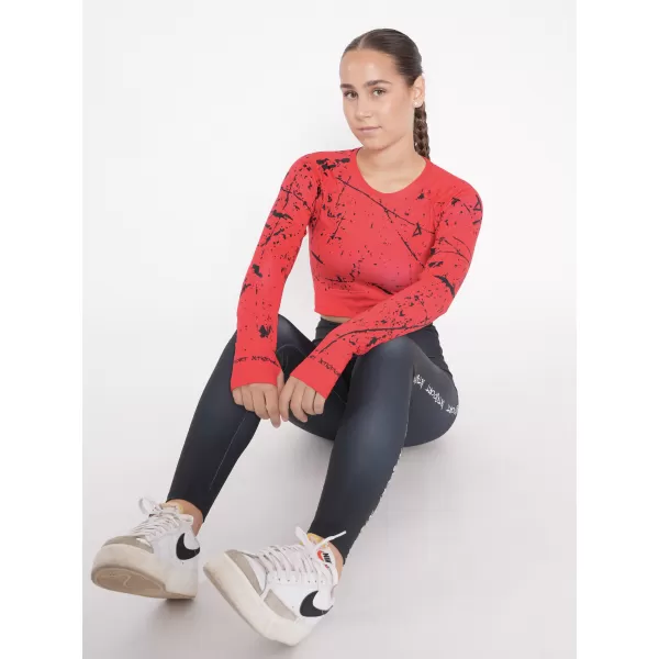 Női prémium, hosszú ujjú funkcionális crop felső ALTISPORT VOJ/ALW034TR04 PIROS 