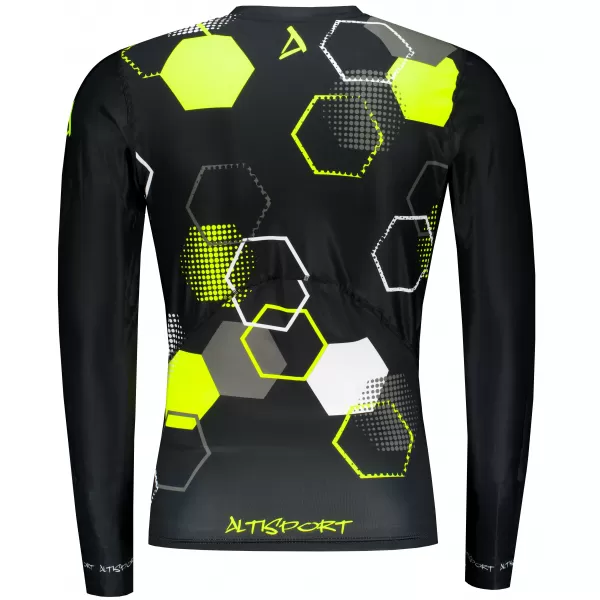  Férfi prémium funkcionális kompressziós póló ALTISPORT VOJ/ALM037TR03 FEKETE ÉS SÁRGA 