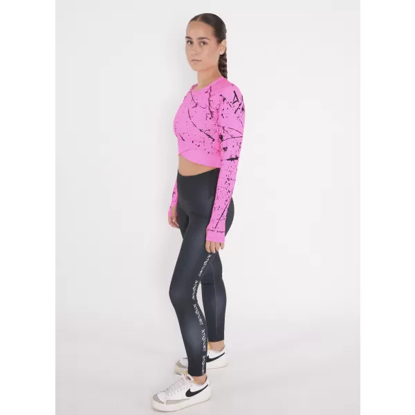  Női prémium, hosszú ujjú funkcionális crop felső ALTISPORT VOJ/ALW034TR04 FLUO RÓZSASZÍN 