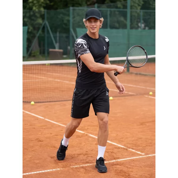  Férfi prémium rövid ujjú funkcionális kompressziós póló ALTISPORT VOJ/ALM039TR04 FEKETE ÉS FEHÉR 