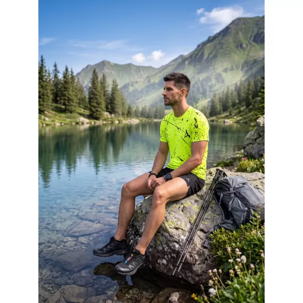  Férfi funkcionális prémium póló ALTISPORT VOJ/ALM034TR01 NEON SÁRGA 