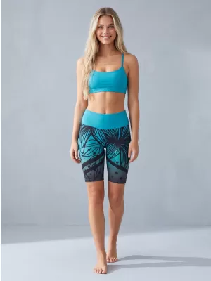Női prémium funkcionális leggings térd felett ALTISPORT VOJ/ALW045LEG02 SMARAGD/FEKETE