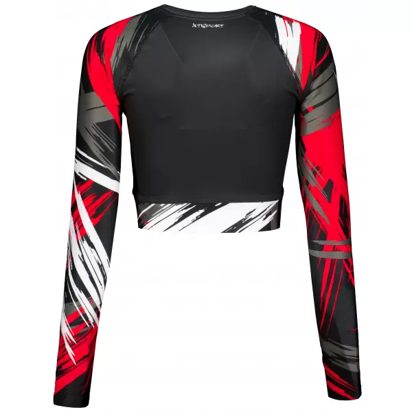  Női prémium, hosszú ujjú funkcionális crop felső ALTISPORT VOJ/ALW039TR04 FEKETE PIROS 
