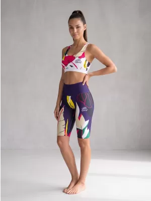 Női prémium funkcionális leggings térd felett ALTISPORT VOJ/ALW042LEG02 SÖTÉTKÉK