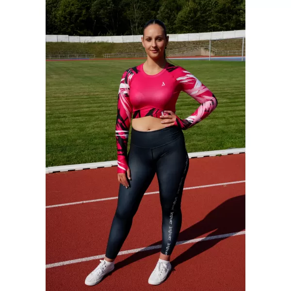  Női prémium, hosszú ujjú funkcionális crop felső ALTISPORT VOJ/ALW039TR04 VIVA MAGENTA 