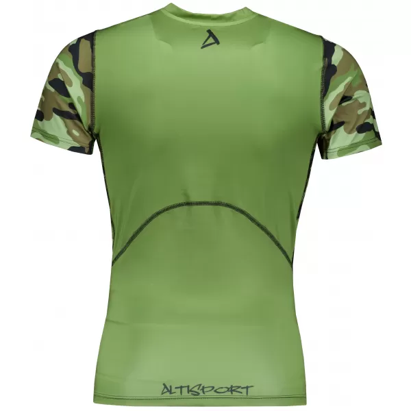  Férfi prémium rövid ujjú funkcionális kompressziós póló ALTISPORT VOJ/ALM038TR04 ZÖLD/KHAKI 